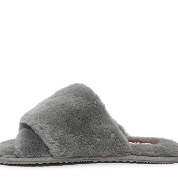 SOREL Go Mail Run Slide Fur Slipper Grey Size 8 - Picture 3 of 9